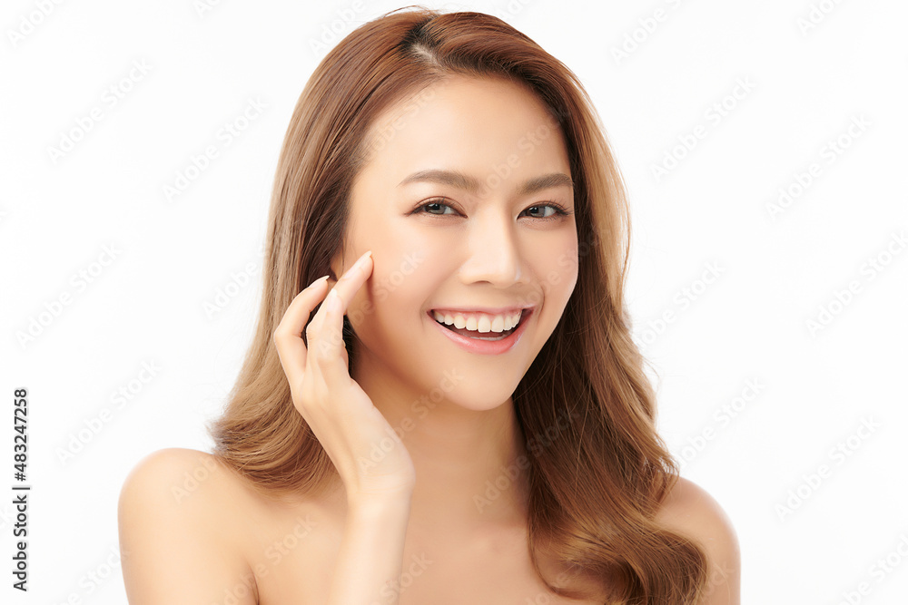 Beautiful young asian woman with clean fresh skin on white background, Face care, Facial treatment, Cosmetology, beauty and spa, Asian women portrait. Beautiful young asian woman with clean fresh skin on white background, Face care, Facial treatment, Cosmetology, beauty and spa, Asian women portrait.