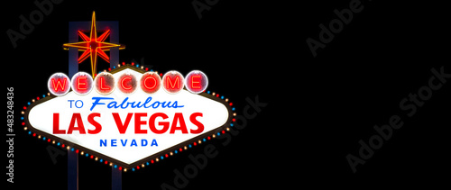 Welcome to fabulous Las vegas Nevada sign on black background photo