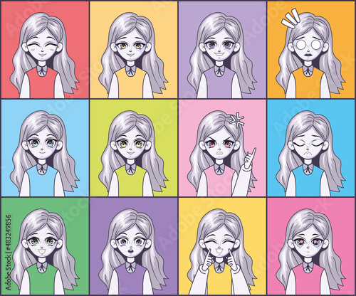 twelve manga emotions faces