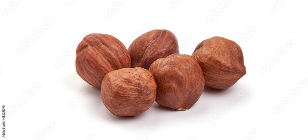 Fresh organic hazelnut, isolated on white background. Fresh organic hazelnut, isolated on white background.