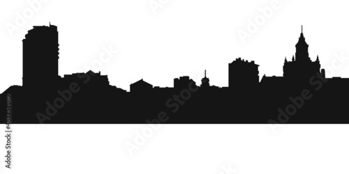 Silhouette of city black color on white background