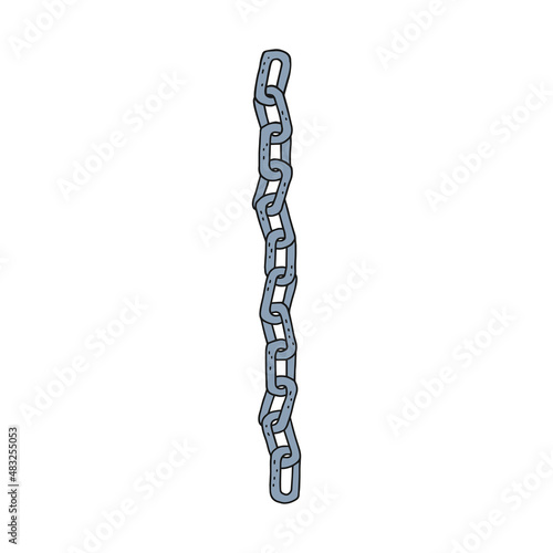 iron chain. Vector doodle sketch isolated illustration.