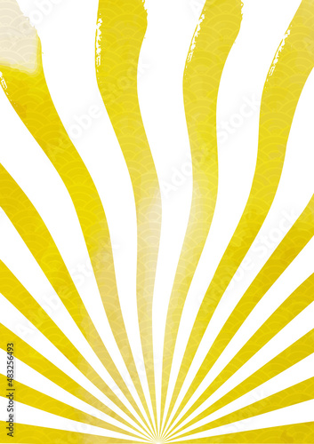 sun rays with east wave ornament  vector background