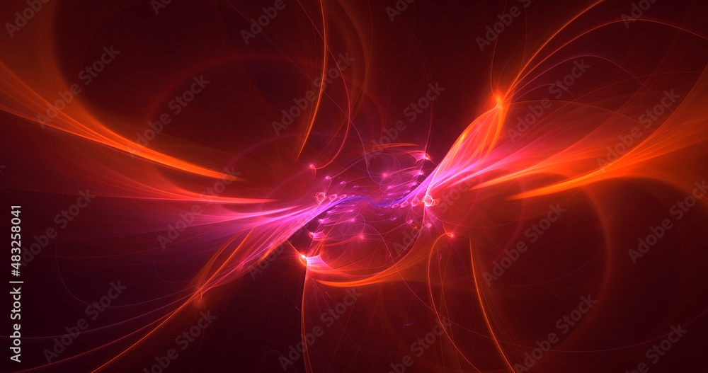 Fototapeta premium 3D rendering abstract multicolor fractal light background