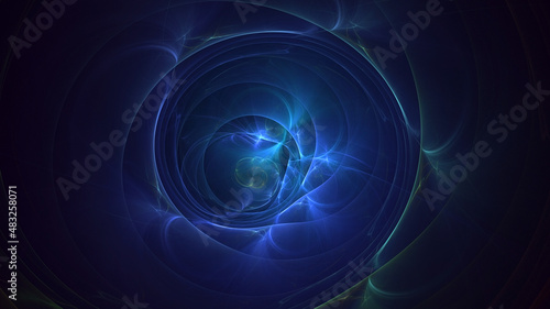 3D rendering abstract multicolor fractal light background