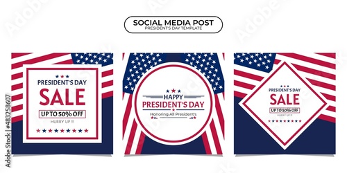 President Day social media post template design. It is suitable for poster, banner, greeting card, etc.