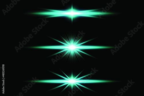 Set of transparent blue light lens flares Premium transparent eps 