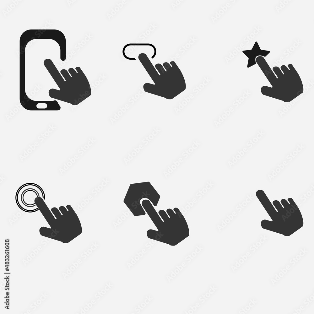 hand icon set hand icon set