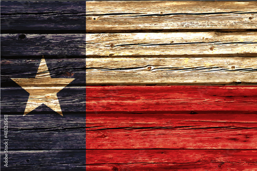 texas tx flag on painted on rustic old wood