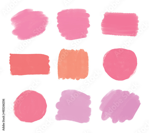 Pink and nude brush strokes painted watercolor background. Art abstract brush paint texture rose color.