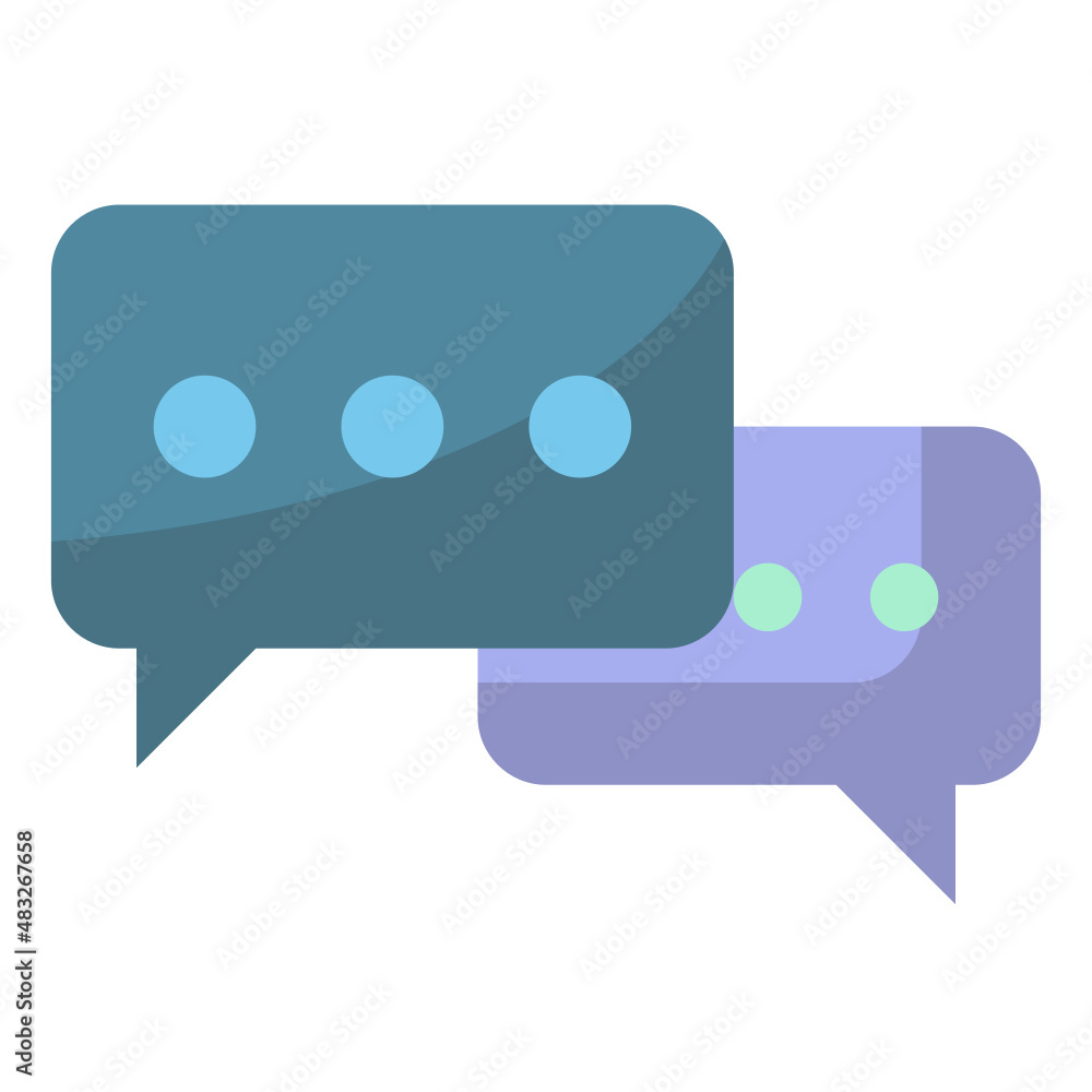 Vector chat flat icon, chat and communication 64x64 Pixel, white background Vector chat flat icon, chat and communication 64x64 Pixel, white background
