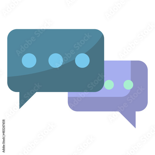 Vector chat flat icon, chat and communication 64x64 Pixel, white background