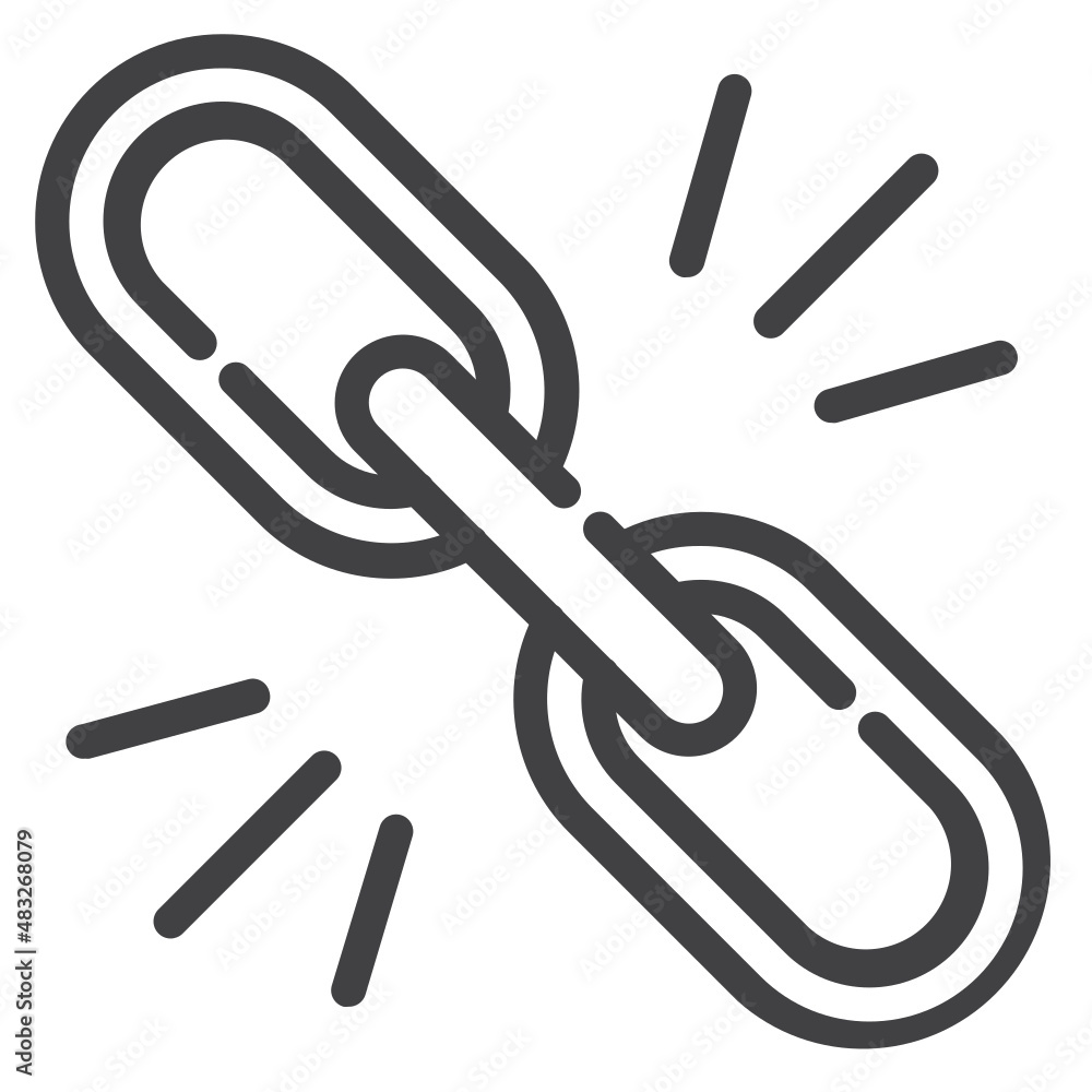 Vector link outline icon, link and connection 64x64 Pixel, white background Vector link outline icon, link and connection 64x64 Pixel, white background