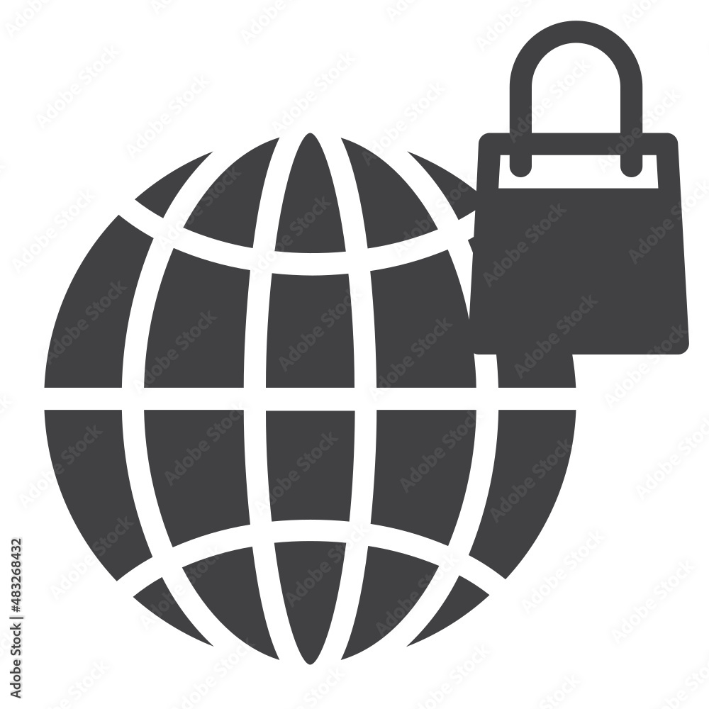 Vector online bag solid icon, shop and sell 64x64 Pixel, white background Vector online bag solid icon, shop and sell 64x64 Pixel, white background