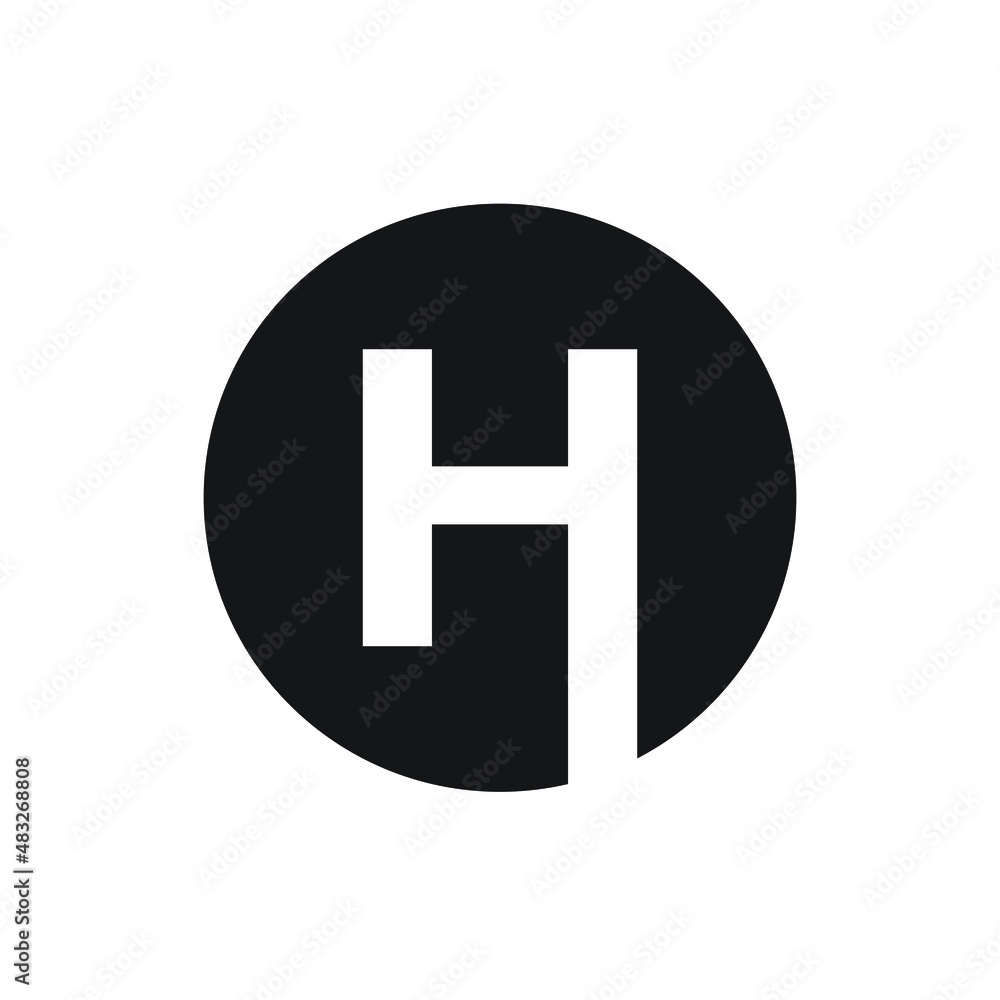 Letter H Monogram Logo Design, Creative Modern Icon H, Black and White Letter H Monogram Logo Design, Creative Modern Icon H, Black and White