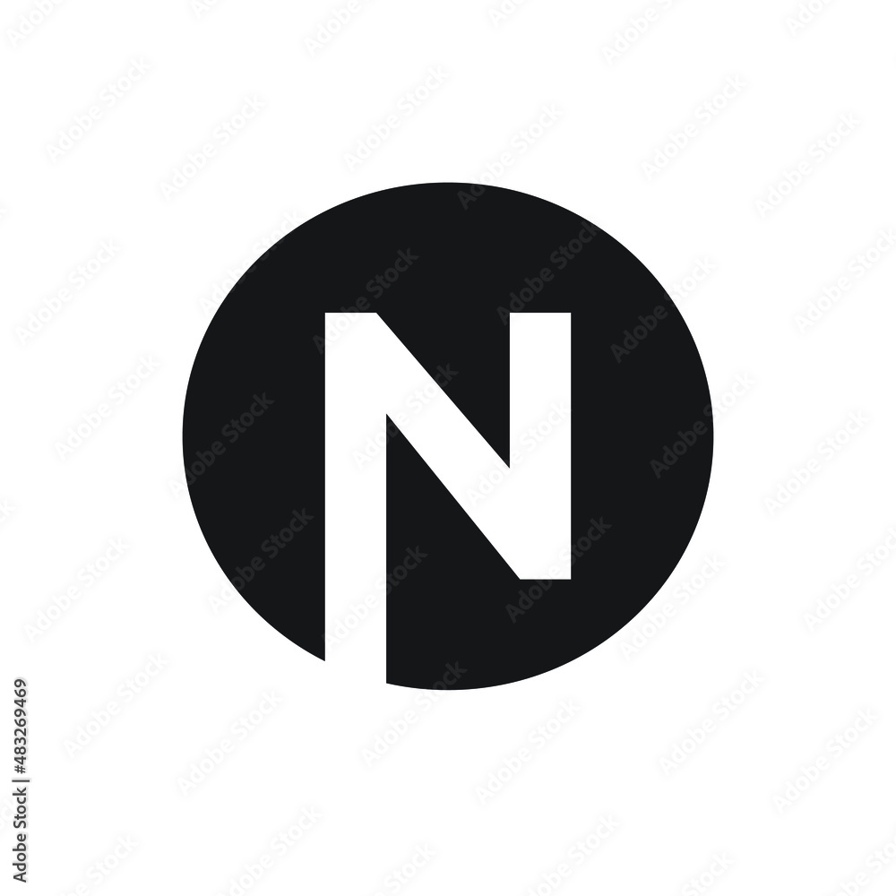 Letter N Monogram Logo Design, Creative Modern Icon N, Black and White Letter N Monogram Logo Design, Creative Modern Icon N, Black and White