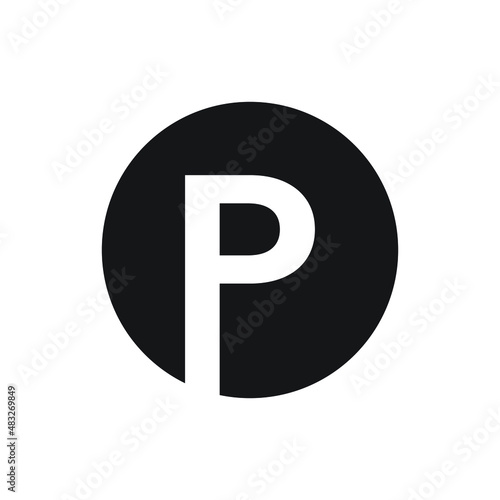 Letter P Monogram Logo Design, Creative Modern Icon P, Black and White