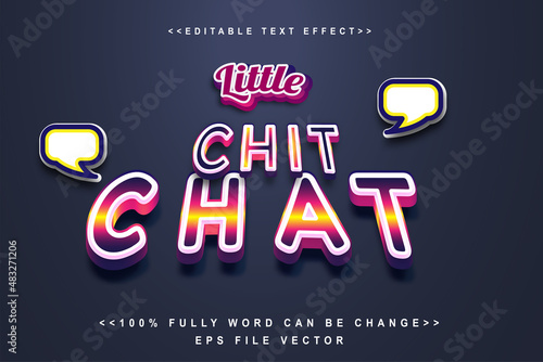editable chit chat text effect.perfect for media social tools,marketing banner.log text.typhography logo