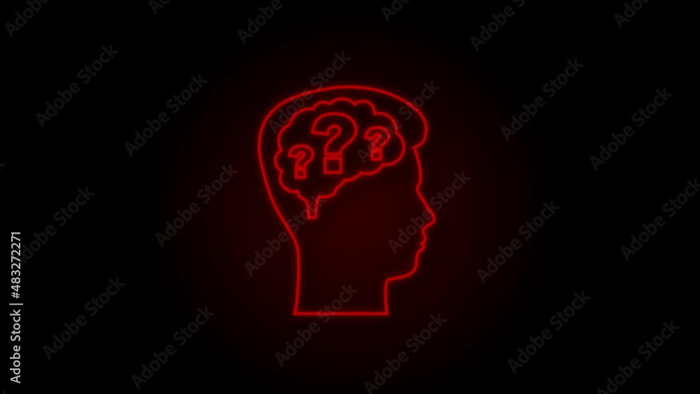 Silhouette head with question sign. Motion Graphic Silhouette head with question sign. Motion Graphic