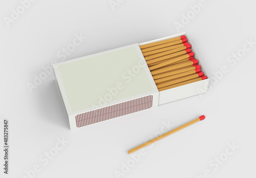 3d rendering mock up Match box