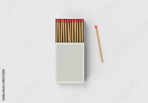 3d rendering mock up Match box