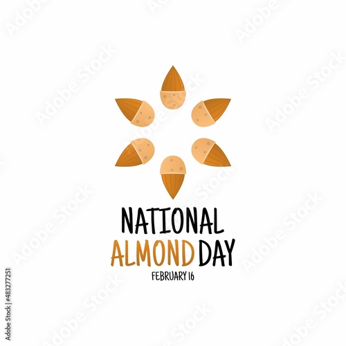 vector graphic of national almond day good for national almond day celebration. flat design. flyer design.flat illustration.