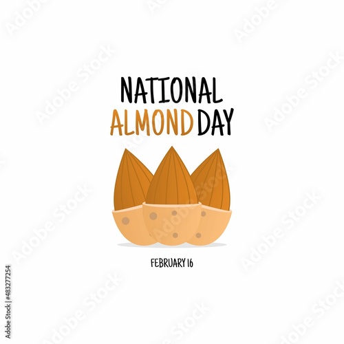 vector graphic of national almond day good for national almond day celebration. flat design. flyer design.flat illustration.