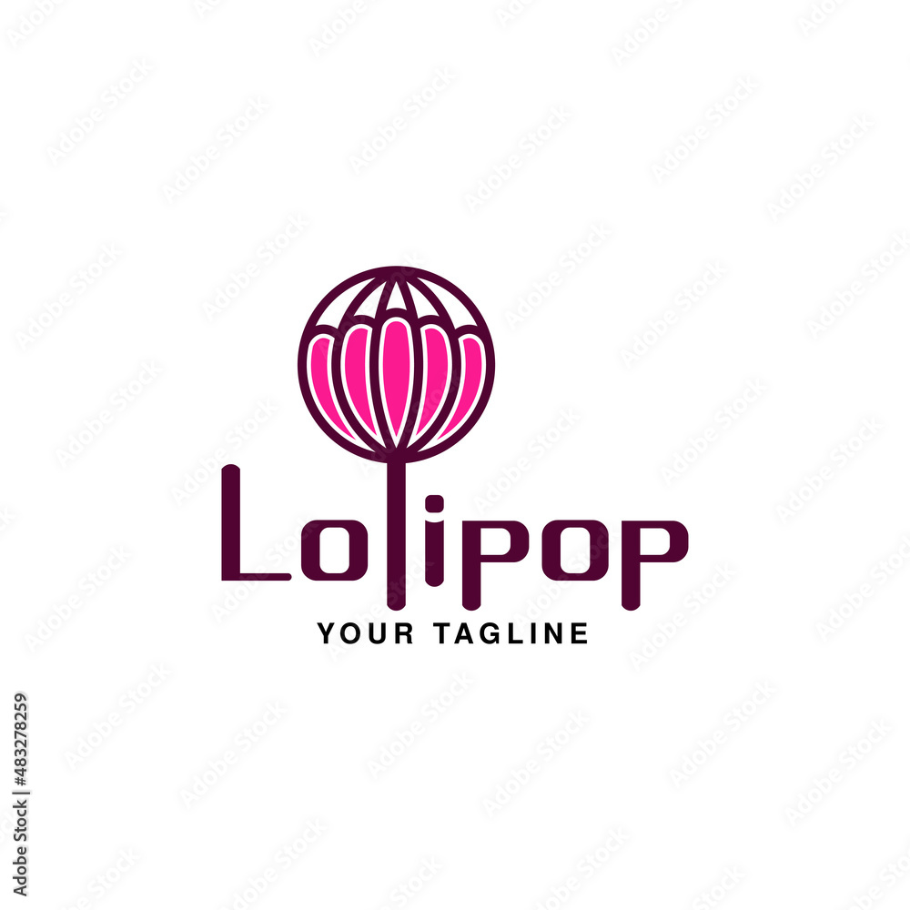 Lollipop vector logo on white background