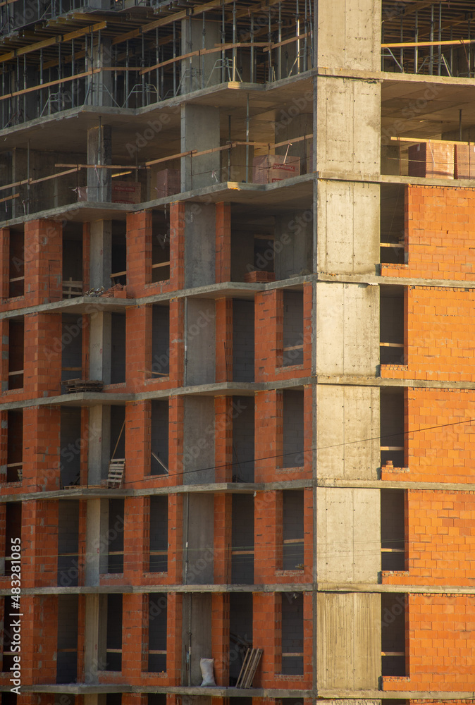 Real estate. New house.Newly built block of flats.Modern and new apartment buildings. Multistoried modern, new and stylish living block of flats. Real estate. New house.Newly built block of flats.Modern and new apartment buildings. Multistoried modern, new and stylish living block of flats.