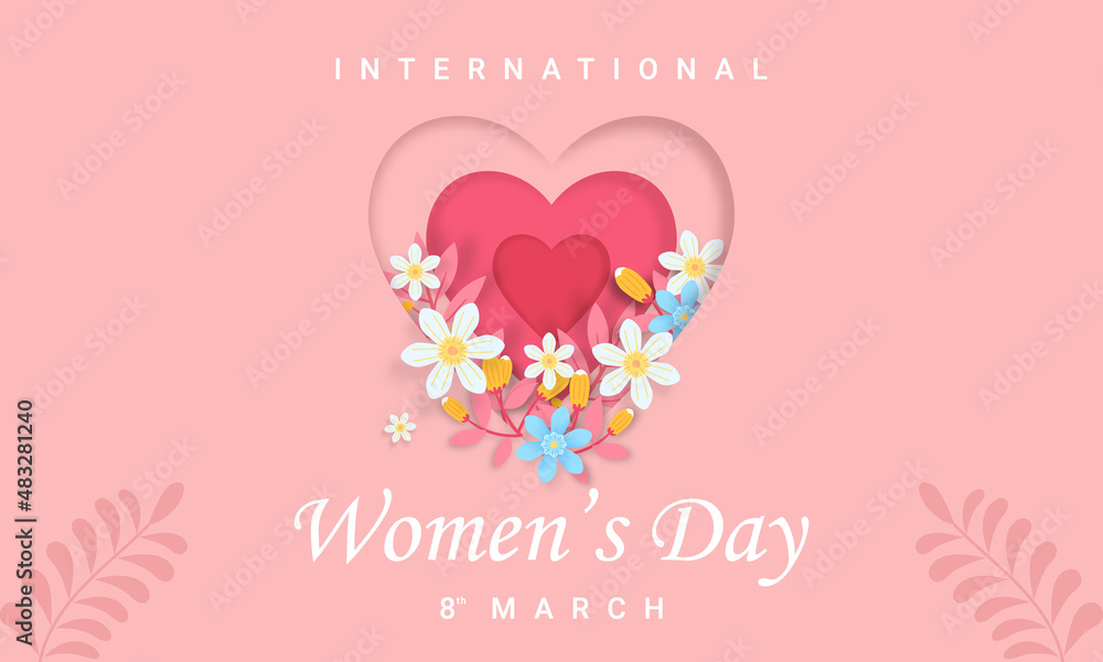Paper art of international womens day background Paper art of international womens day background