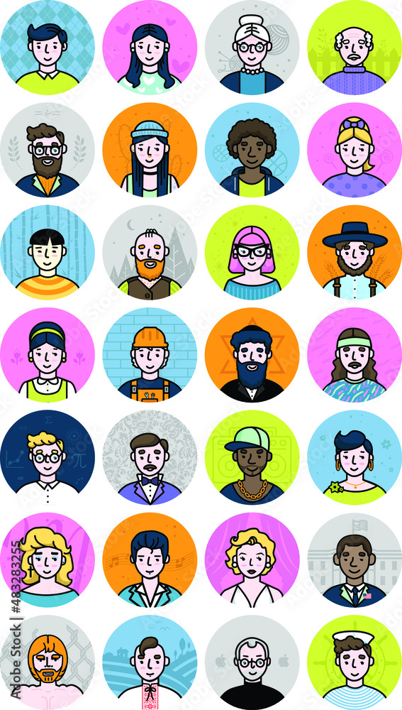 avatars design for any profile picture selection