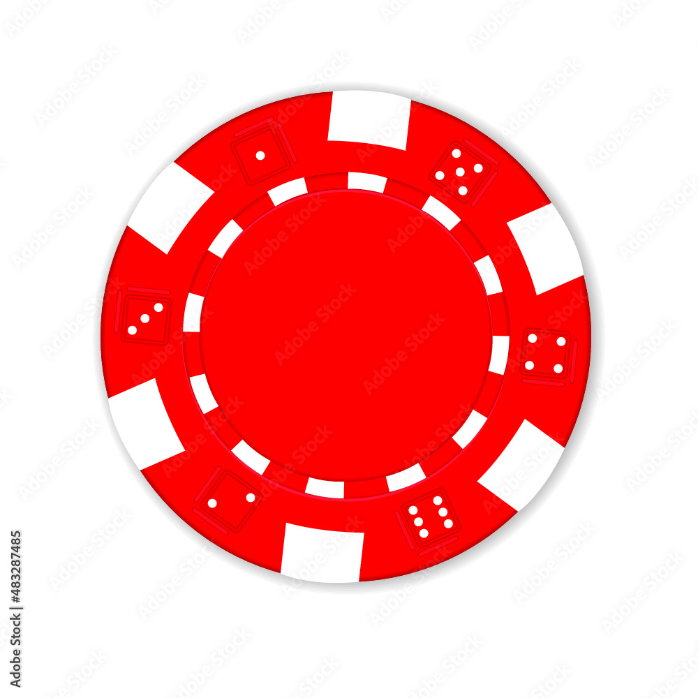 Red poker chip isolated on a white background Red poker chip isolated on a white background