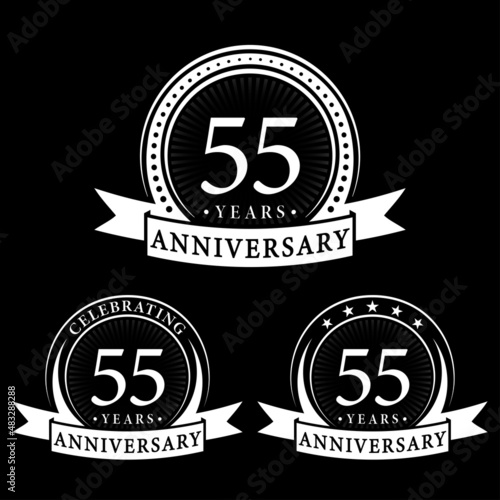 55 years anniversary logo collections. Set of 55th Anniversary logotype template. Vector and illustration. photo