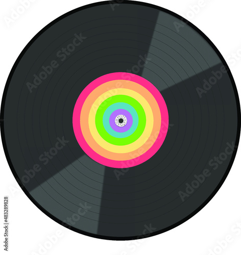 vinyl record cartoon style