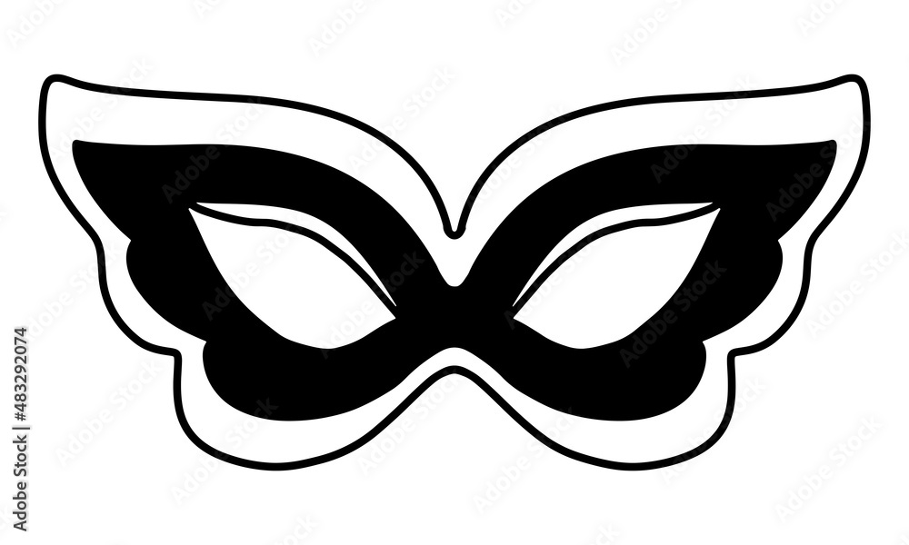 Mardi Gras mask isolated on white background. Carnival Mask Vector Illustration. Doddle Simple Style. Mardi Gras mask isolated on white background. Carnival Mask Vector Illustration. Doddle Simple Style.