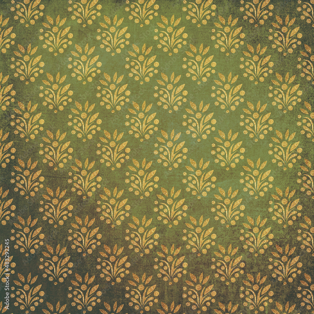 Grunge green background with ornaments and scuffs. Illustration for scrapbooking, packaging, invitation, postcard. Grunge green background with ornaments and scuffs. Illustration for scrapbooking, packaging, invitation, postcard.