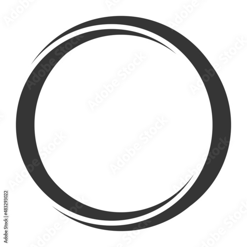 Round graceful frame, logo calligraphy element, circle of two moons