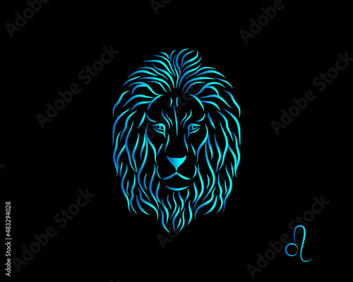 Astrological sign Leo, zodiac horoscope.Vector illustration.