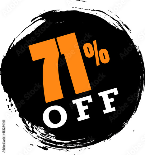 71% seventy one percent off tag label sale black friday circular black brushstroke