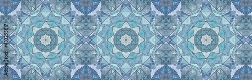 Pastel Blue Kaleidoscope Pattern Banner