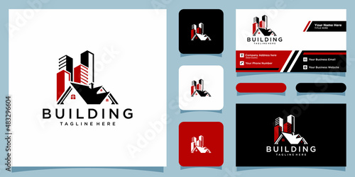 Real estate logo, vector icon designs with business card design