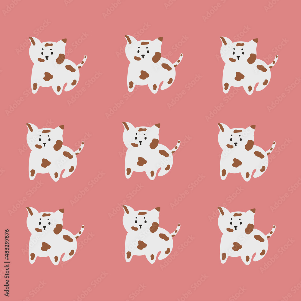 Cute dog vector seamless pattern with pastel color doodle