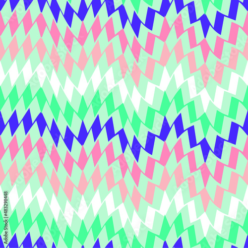 Funky Retro Abstract Zigzag Geometric Seamless Pattern Trendy Chic Colors Fashion Design © mustafa