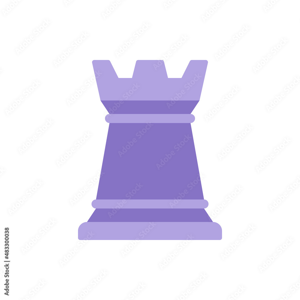 Purple rook chess figure vector flat table game element for leadership skill strategy battle Purple rook chess figure vector flat table game element for leadership skill strategy battle