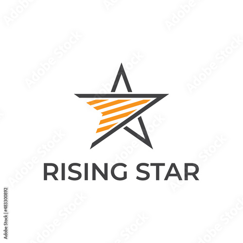 rising star vector logo design