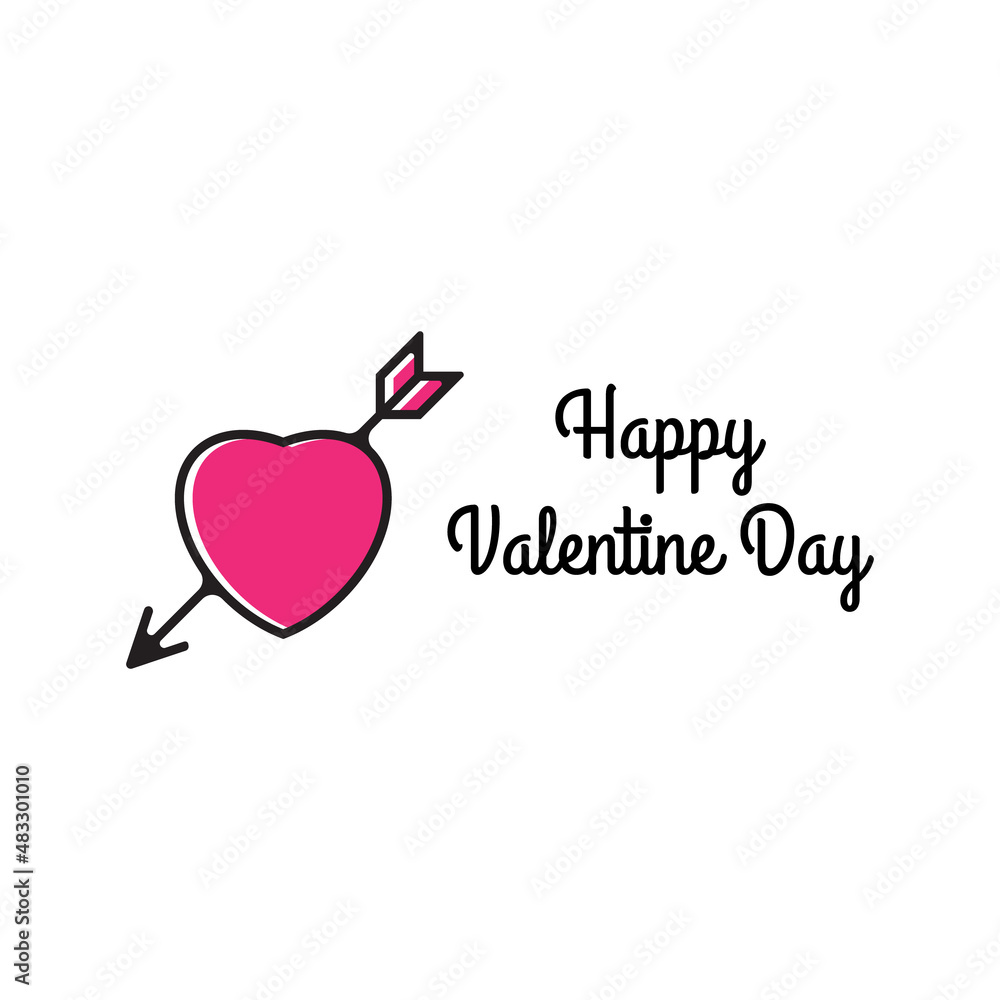 happy valentine day logo design