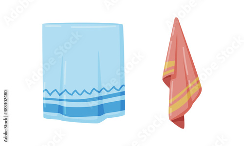 Hanging Towel as Bathroom Item for Body Vector Set