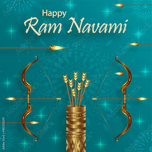 Ram Navami celebration , the Rama Lord festival on colro background
