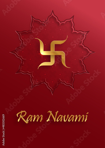 Ram Navami celebration , the Rama Lord festival on colro background
