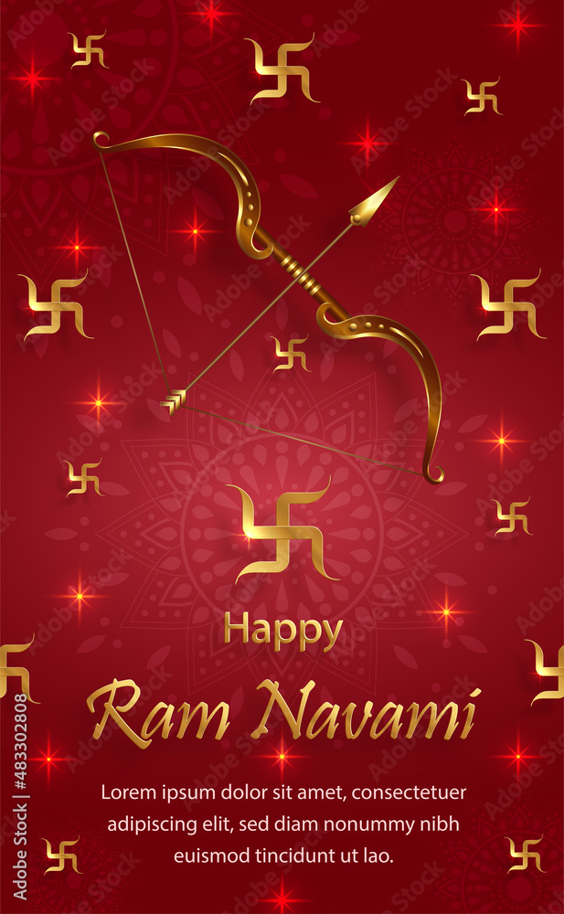 Ram Navami celebration , the Rama Lord festival on colro background